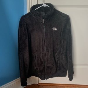 the north face black furry jacket